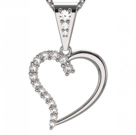 BG zlatý diamantový přívěšek srdíčko 1258 Bílé zlato - 585 Diamant lab-grown