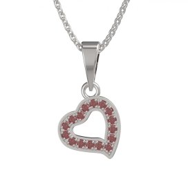 BG přívěs srdce s granátem 1576 Stříbro 925 - rhodium Granát