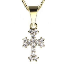 BG zlatý přívěšek křížek 267 Žluté zlato - 585 Diamant