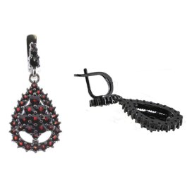 BG náušnice český přírodní granát  229 Žluté zlato - 585 Granát