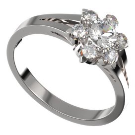 BG zlatý prstýnek 978 Bílé zlato - 585 Diamant