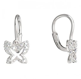 BeKid dětské náušnice motýlek 846 Bílé zlato - 585 Diamant