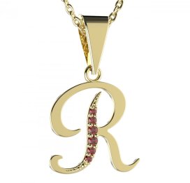 BG přívěs osázené kameny:granát 1226 Žluté zlato - 585 Granát