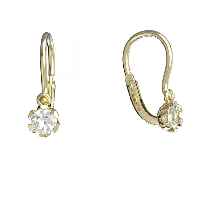BeKid dětské náušnice 869 Žluté zlato - 585 Diamant