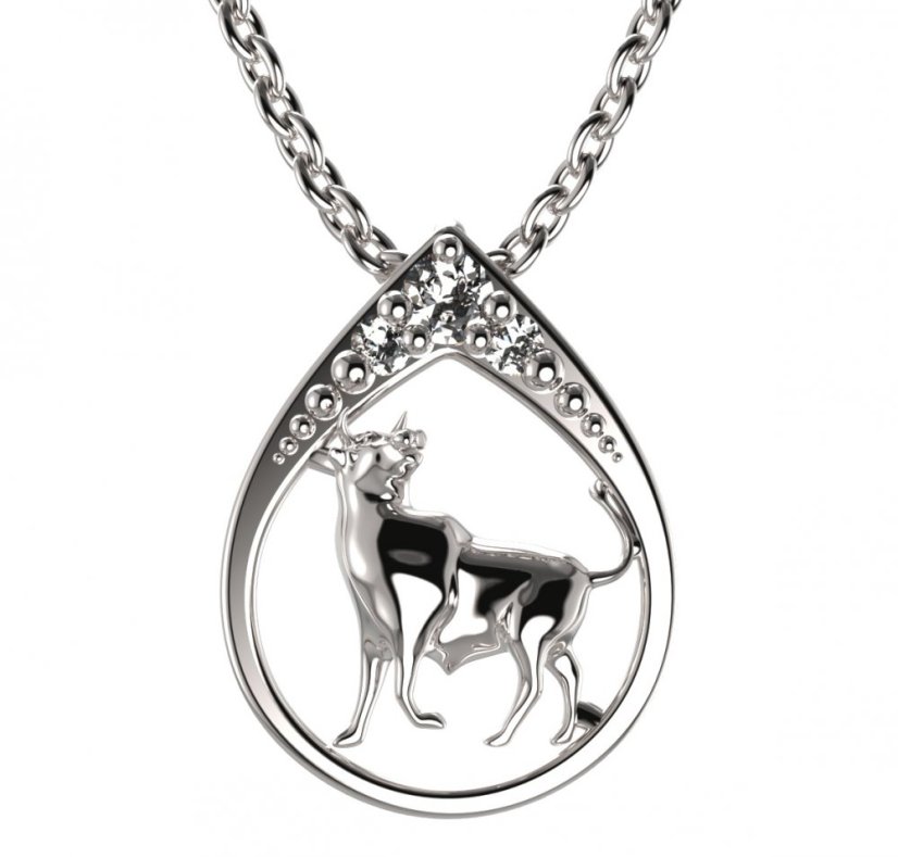 BG zlatý přívěšek Býk 047 Bílé zlato - 585 Diamant