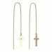 BeKid, Gold kids earrings -1104 - Switching on: Pendant hanger, Metal: Yellow gold 585, Stone: Pink cubic zircon