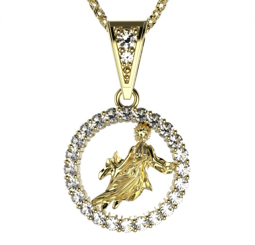 BG zlatý přívěšek Panna 052 Žluté zlato - 585 Diamant