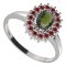 BG ring oval 244-I - Metal: Silver 925 - rhodium, Stone: Garnet