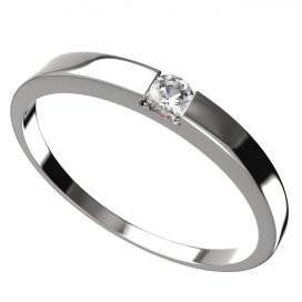 BG zlatý prstýnek s diamantem 796 Bílé zlato - 585 Diamant lab-grown
