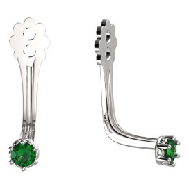 BeKid zlatý kompoment dětské náušnice 2MM - 2 Bílé zlato - 585 Zelený kubický zirkon