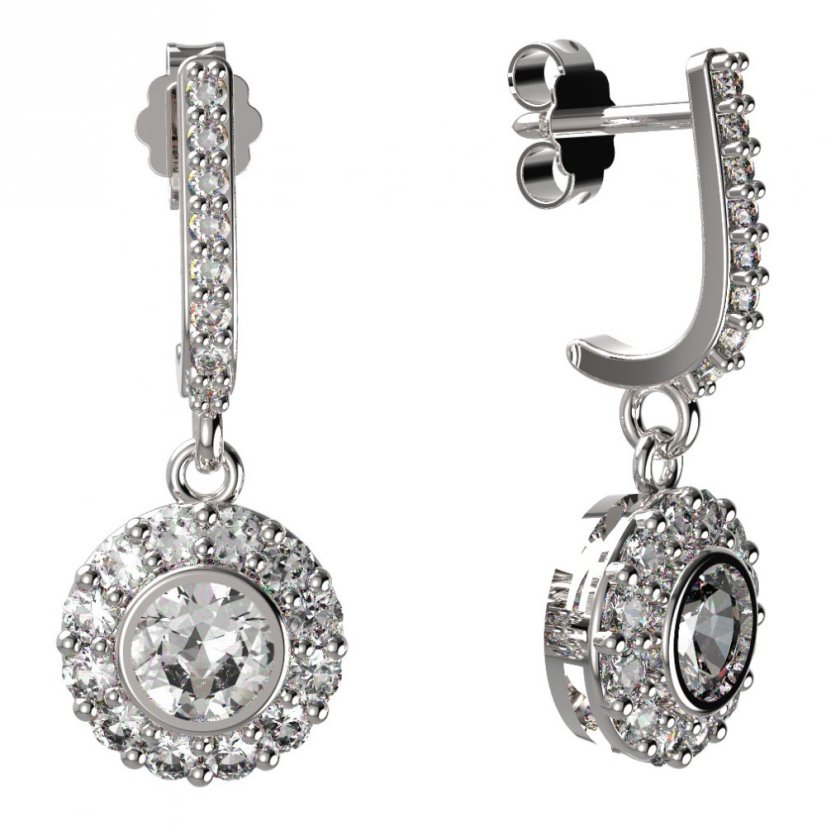BG zlaté náušnice -  744 Bílé zlato - 585 Diamant