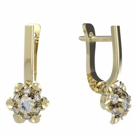 BG zlaté náušnice 878 Žluté zlato - 585 Diamant