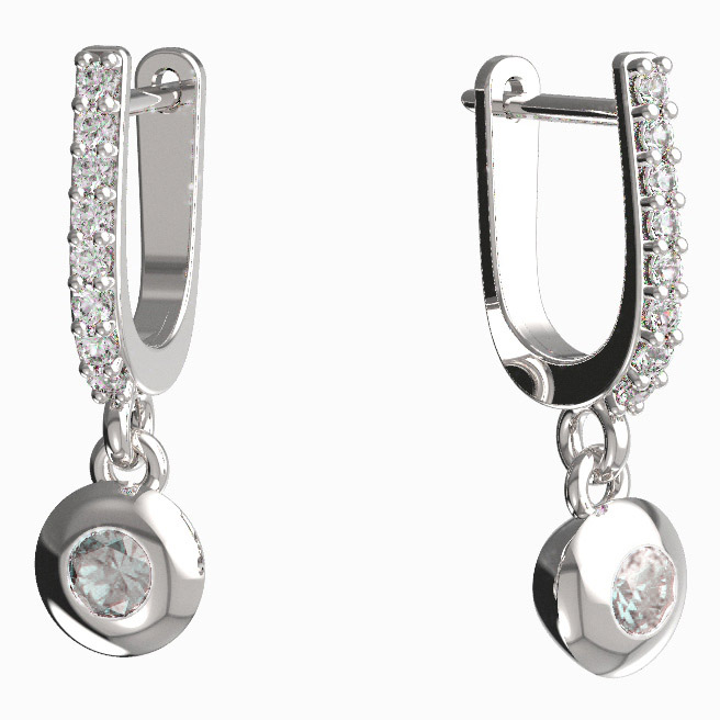 BeKid dětské náušnice 737 Bílé zlato - 585 Diamant