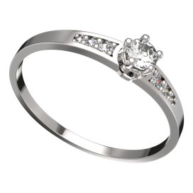 BG zlatý prstýnek 873 J Bílé zlato - 585 Diamant