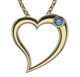 BG zlatý přívěšek srdíčko 1568 Žluté zlato - 585 Světle modrý kubický zirkon