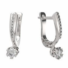 BG zlaté náušnice s diamanty 869 Bílé zlato - 585 Diamant lab-grown