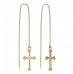 BeKid, Gold kids earrings -1110 - Switching on: Pendant hanger, Metal: Yellow gold 585, Stone: Dark blue cubic zircon
