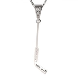 BG zlatý přívěšek Hokejka brankářská 1384 Bílé zlato - 585 Diamant