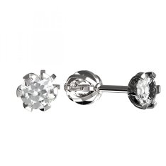 BG zlaté diamantové náušnice 870 Bílé zlato - 585 Diamant lab-grown