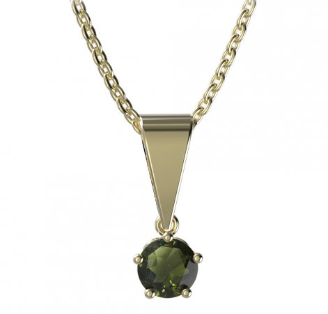 BG moldavit pendant -875 - Metal: Yellow gold 585, Handle: Handle 0, Stone: Moldavite
