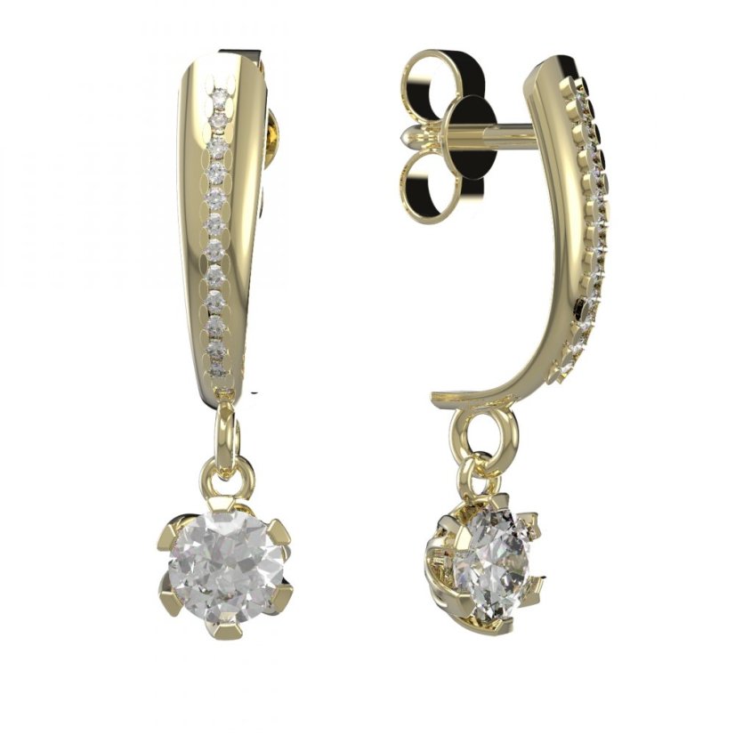 BG zlaté náušnice 870 Bílé zlato - 585 Diamant