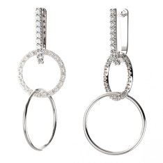 BG zlaté náušnice 1163+92 Bílé zlato - 585 Diamant