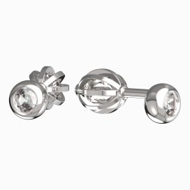 BeKid dětské náušnice 101 Bílé zlato - 585 Diamant