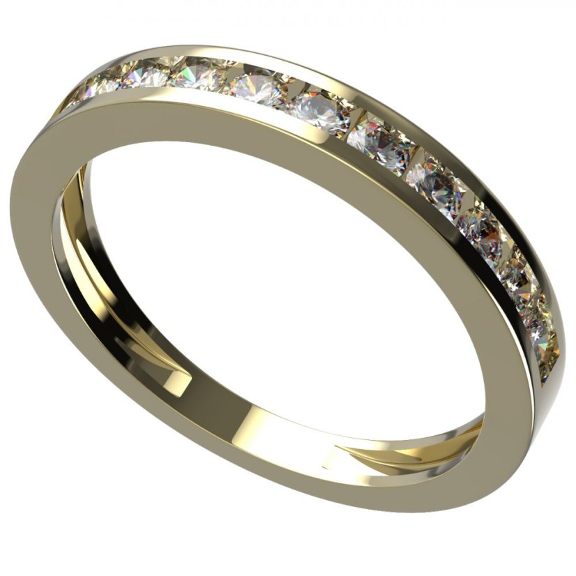 BG zlatý diamantový prstýnek 500a Žluté zlato - 585 Diamant lab-grown