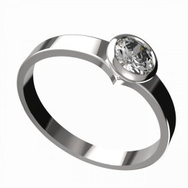 BG zlatý zásnubní prsten 946/555 Bílé zlato - 585 Bílý kubický zirkon