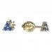 BeKid, Gold kids earrings -773 - Switching on: Screw, Metal: Yellow gold 585, Stone: Dark blue cubic zircon