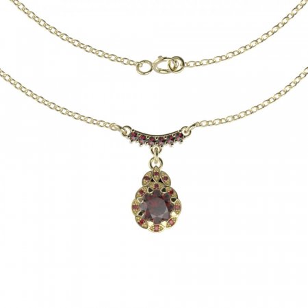 BG náhrdelník 991 - Kov: Stříbro 925 - rhodium, Kámen: Granát