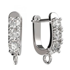 BG zlatý závěs dámské náušnice /95 Bílé zlato - 585 Bílý kubický zirkon