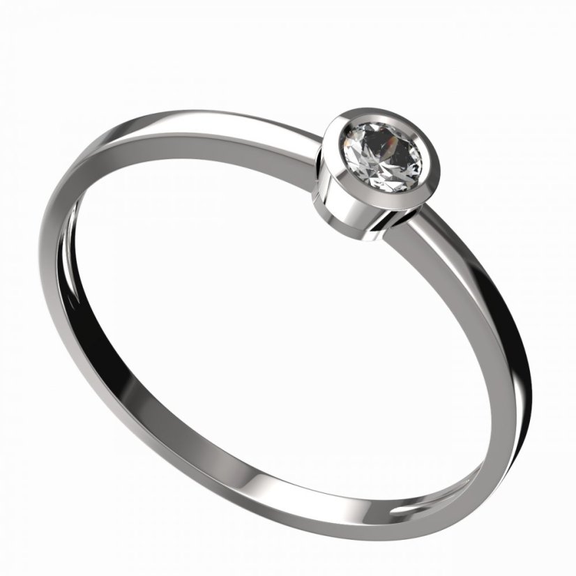BG zlatý diamantový prstýnek 551 C Bílé zlato - 585 Diamant lab-grown