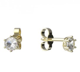 BG zlaté náušnice 1293 Žluté zlato - 585 Diamant