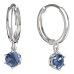 BeKid, Gold kids earrings -1295 - Switching on: Circles 15 mm, Metal: White gold 585, Stone: Light blue cubic zircon