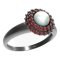 BG ring circular stone 540-I - Metal: Silver 925 - rhodium, Stone: Garnet and pearl