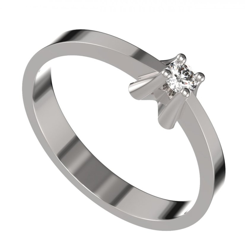 BG zlatý diamantový prstýnek 770 Bílé zlato - 585 Diamant lab-grown