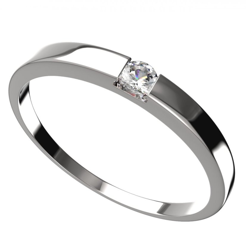 BG zlatý prstýnek s diamantem 796 Bílé zlato - 585 Diamant lab-grown