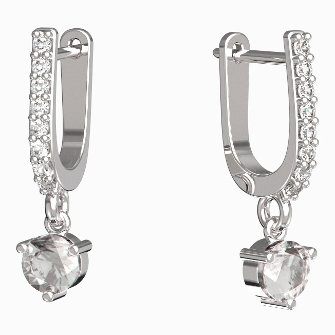 BG zlaté náušnice 782 Bílé zlato - 585 Diamant