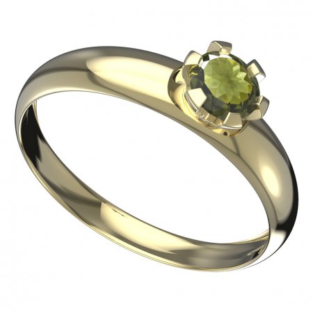 BG vltavínový prsten 556T - Kov: Žluté zlato 585, Kámen: Vltavín
