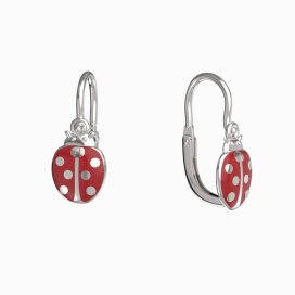 BeKid dětské náušnice beruška 1206 Bílé zlato - 585