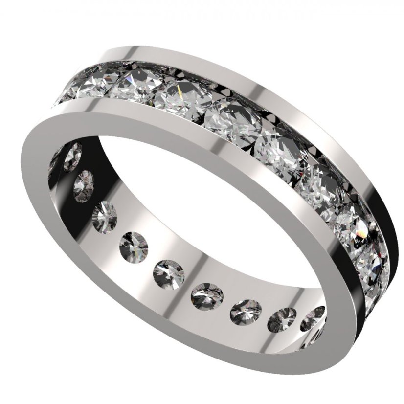BG zlatý diamantový prstýnek 501 Bílé zlato - 585 Diamant lab-grown