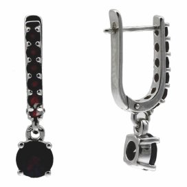 BG náušnice přírodní broušený granát   726 Bílé zlato - 585 Granát