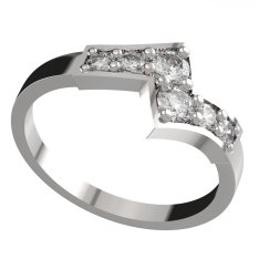 BG zlatý diamantový prsten 690 Bílé zlato - 585 Diamant lab-grown