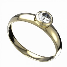 BG zlatý diamantový prstýnek 555 T Žluté zlato - 585 Diamant lab-grown