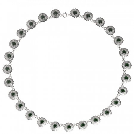 BG neckle 463 - Metal: Silver 925 - rhodium, Stone: Garnet