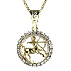 BG zlatý diamantový přívěšek Střelec 045 Žluté zlato - 585 Diamant lab-grown