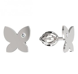 BeKid dětské náušnice motýlek 843 Bílé zlato - 585 Diamant