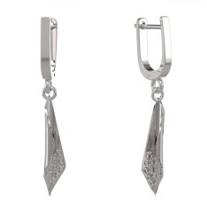 BG zlaté náušnice 1364 Bílé zlato - 585 Diamant