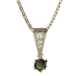 BG vltavín přívěšek 870 Žluté zlato - 585 Vltavín a diamant